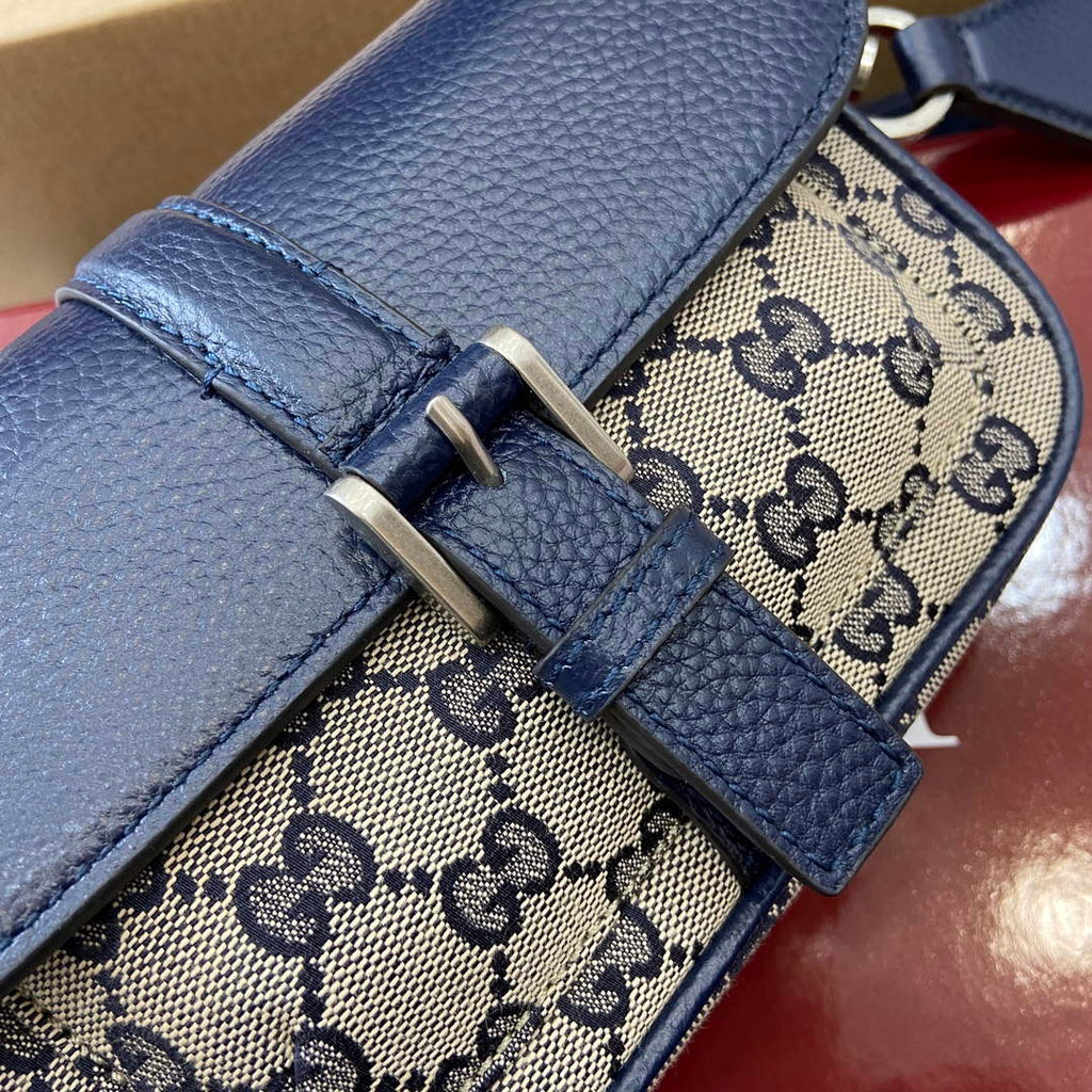 Gucci 795213 GG Super Mini Bag Dark Blue