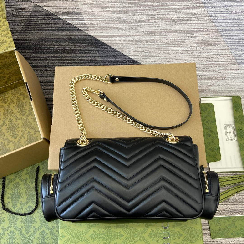 Gucci 795228 GG Marmont Small Multi Pocket Bag Black