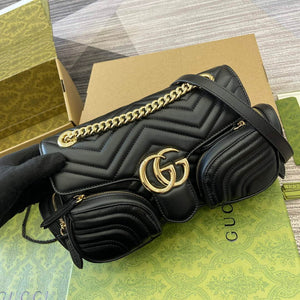 Gucci 795228 GG Marmont Small Multi Pocket Bag Black - Default Title - View 4