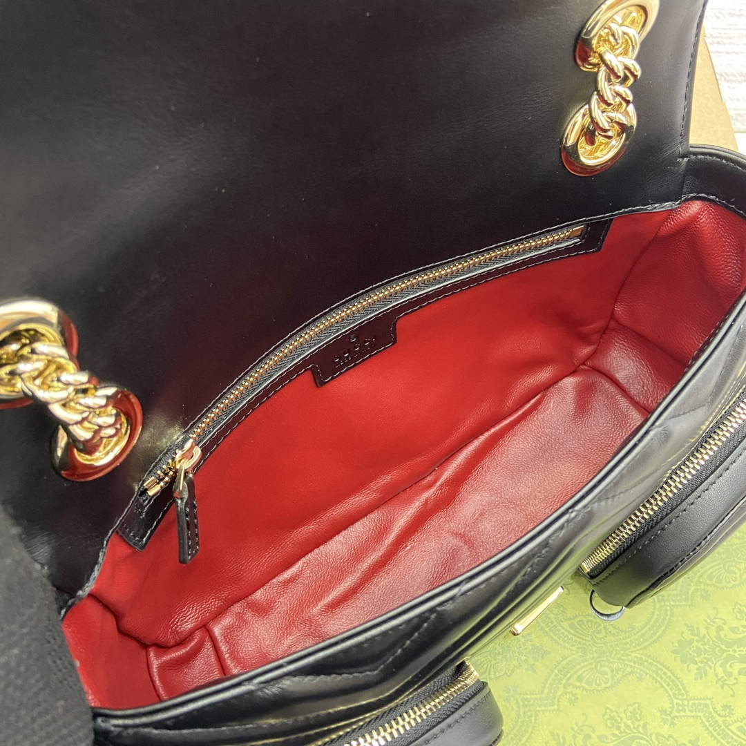 Gucci 795228 GG Marmont Small Multi Pocket Bag Black