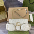 Gucci 795228 GG Marmont Small Multi Pocket Bag White