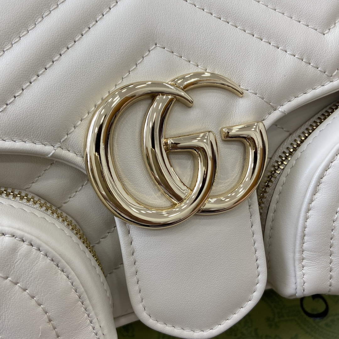 Gucci 795228 GG Marmont Small Multi Pocket Bag White - Default Title - View 5