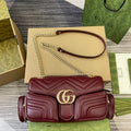 Gucci 795228 GG Marmont Small Multi Pocket Bag Wine red - Default Title - View 1