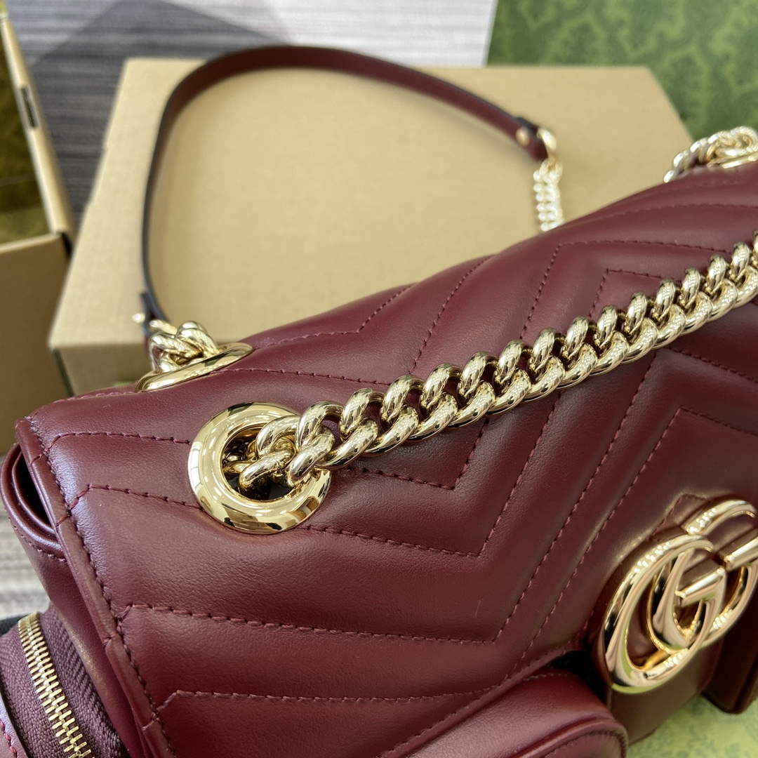 Gucci 795228 GG Marmont Small Multi Pocket Bag Wine red - Default Title - View 5