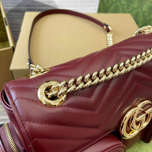 Gucci 795228 GG Marmont Small Multi Pocket Bag Wine red - Default Title - View 5