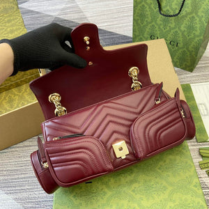 Gucci 795228 GG Marmont Small Multi Pocket Bag Wine red - Default Title - View 8