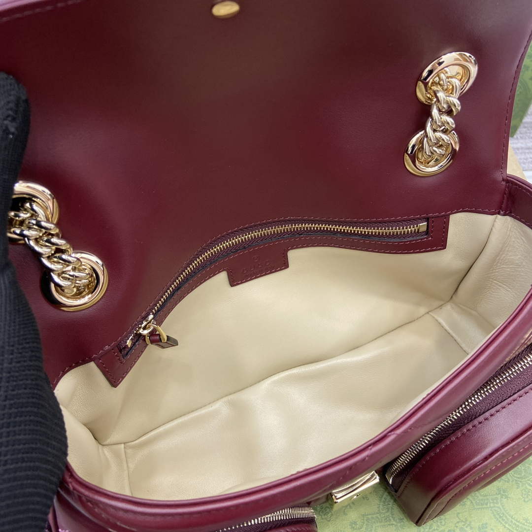 Gucci 795228 GG Marmont Small Multi Pocket Bag Wine red - Default Title - View 9