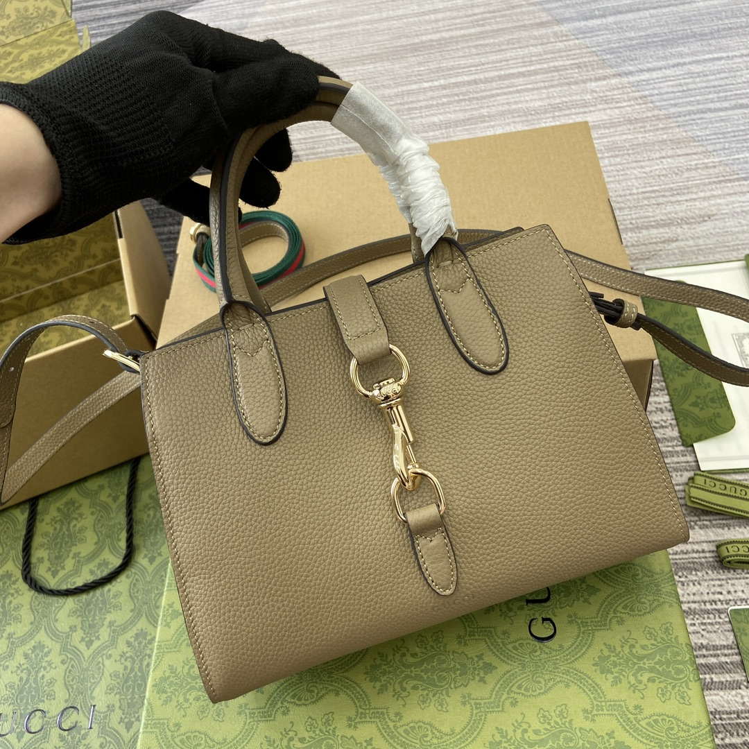 Gucci 795349 Small Tote Bag With Hook Closure Beige