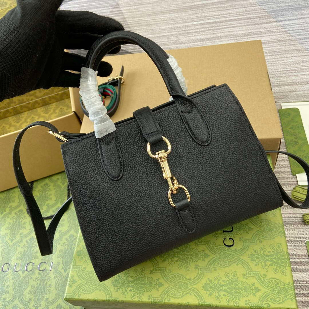 Gucci 795349 Small Tote Bag With Hook Closure Black
