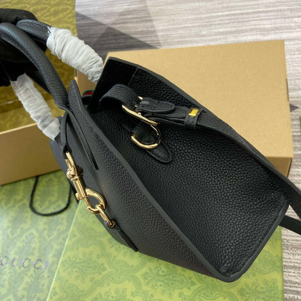 Gucci 795349 Small Tote Bag With Hook Closure Black