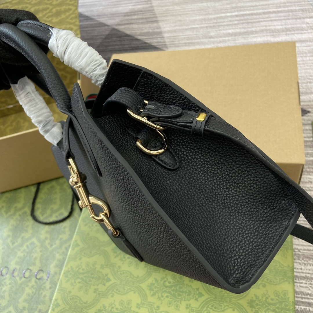 Gucci 795349 Small Tote Bag With Hook Closure Black - Default Title - View 6