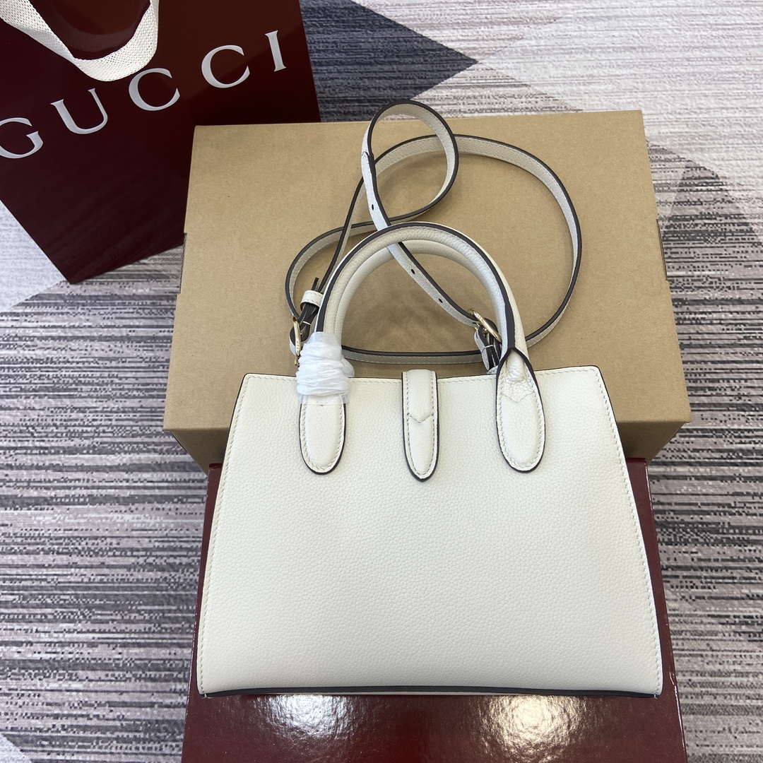Gucci 795349 Small Tote Bag With Hook Closure Ivory