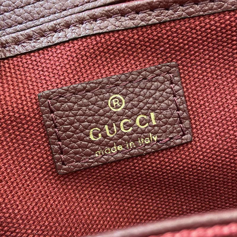 Gucci 795349 Small Tote Bag With Hook Closure Wine red and multicolour leather - Default Title - View 9