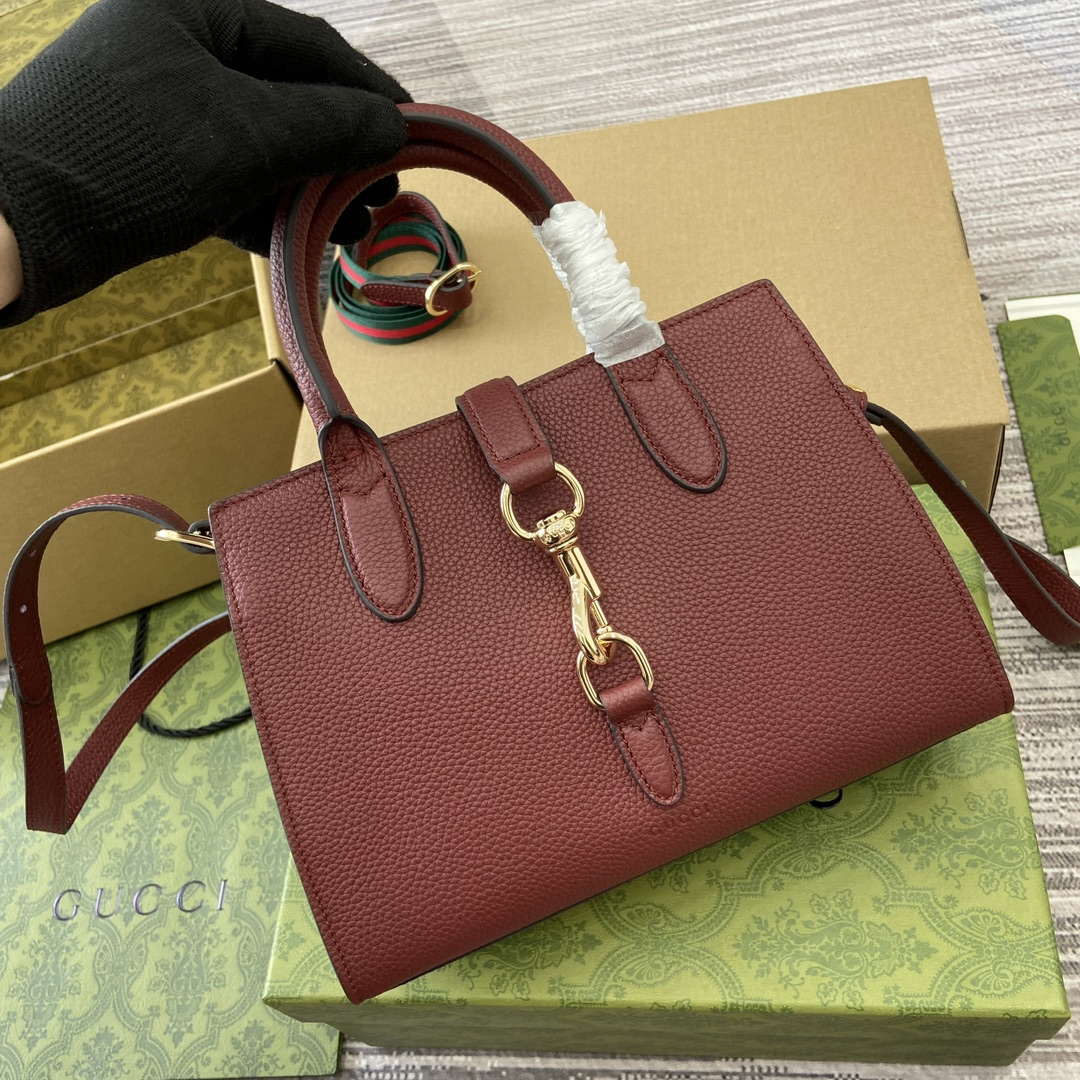 Gucci 795349 Small Tote Bag With Hook Closure Wine red - Default Title - View 4