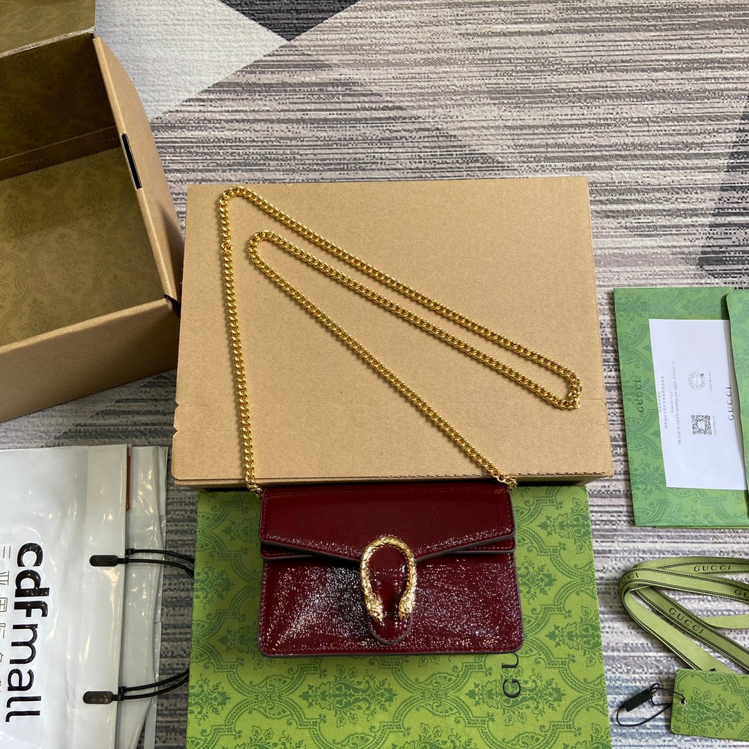 Gucci 7953680AAA86207 Dionysus super mini bag Wine Red