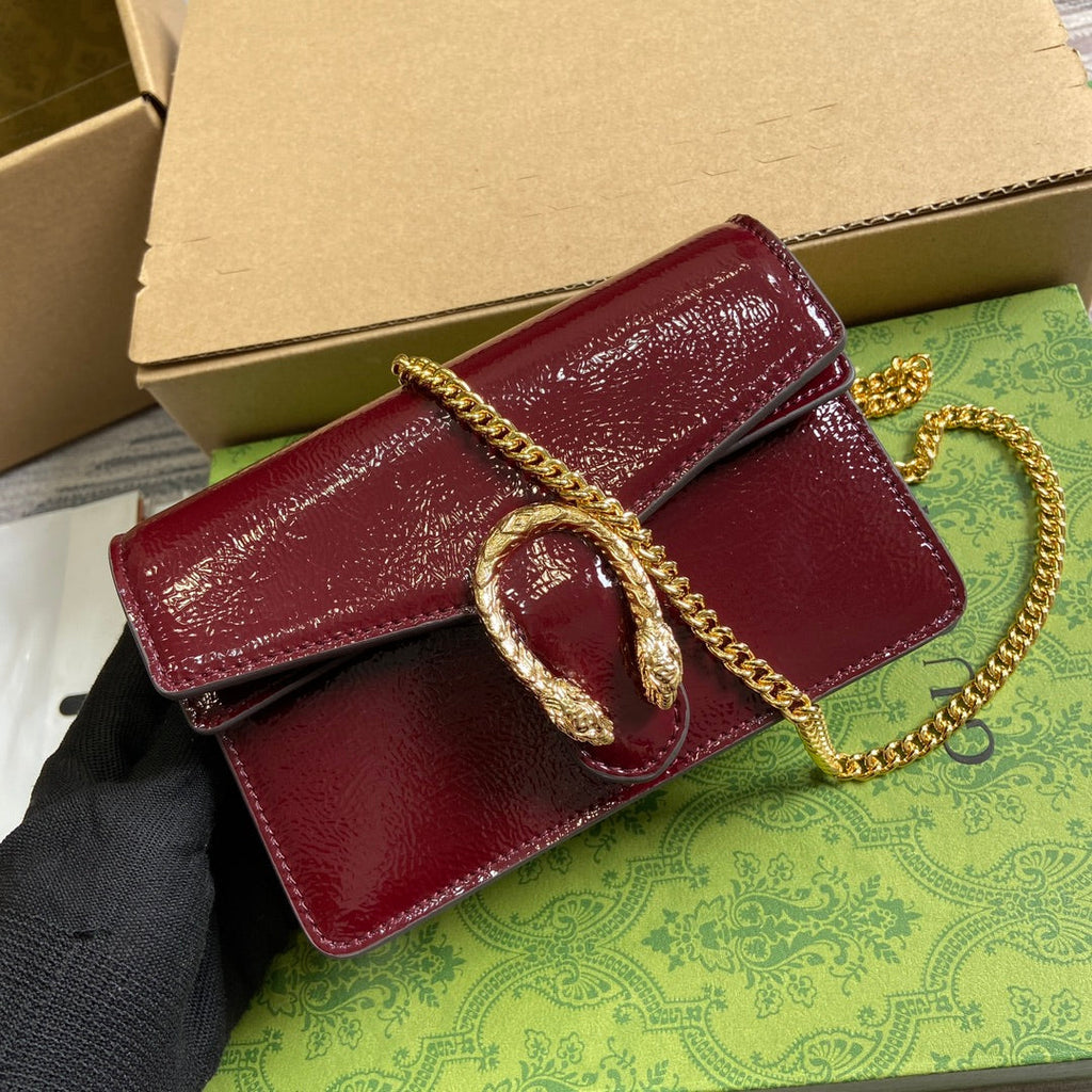 Gucci 7953680AAA86207 Dionysus super mini bag Wine Red
