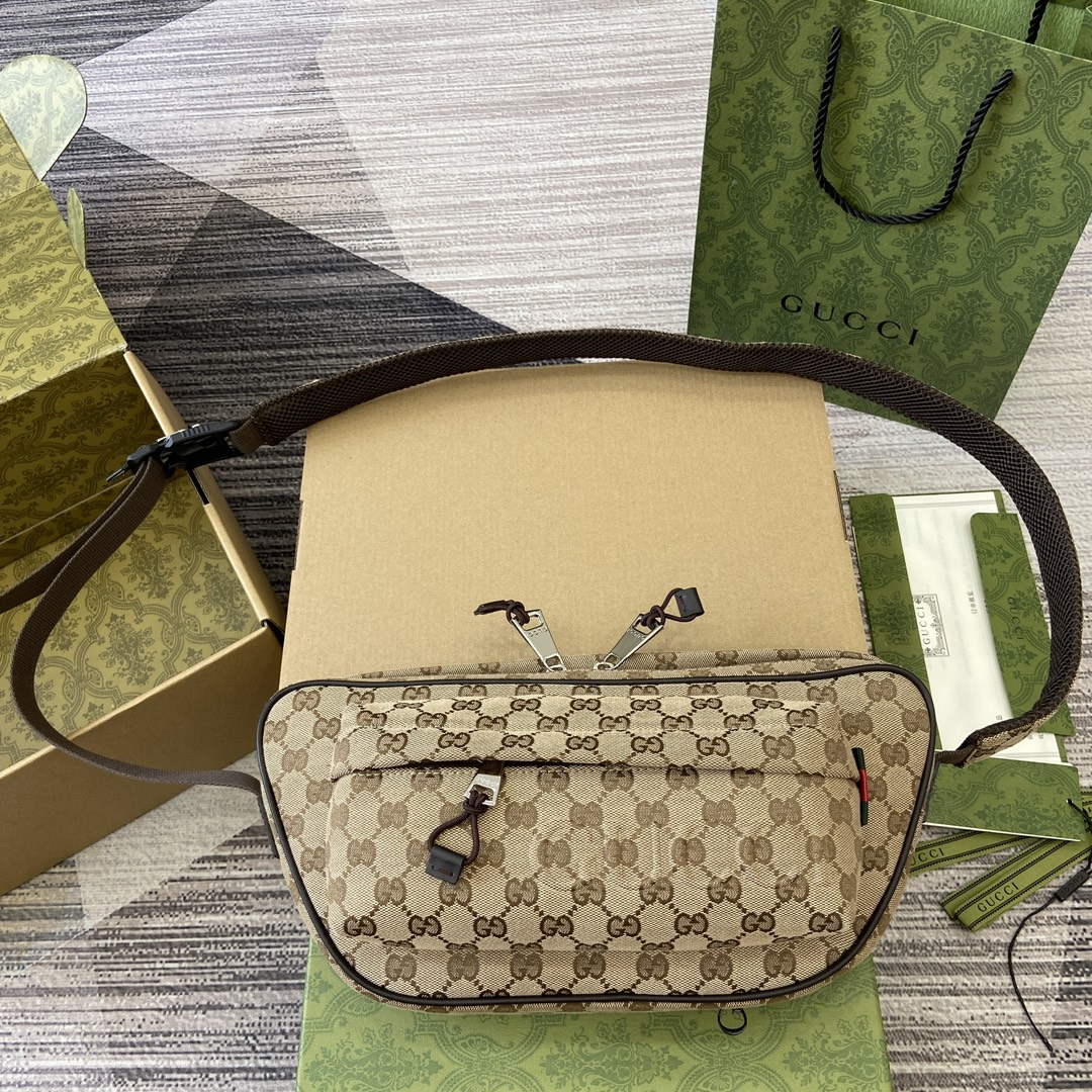 Gucci 802096 Small GG Crossbody Bag Brown