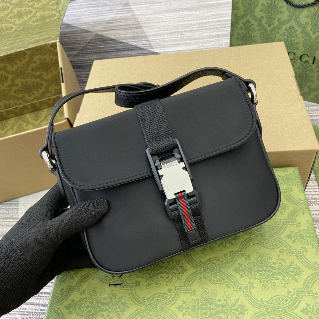 Gucci 802100 Mini GG Crossbody Bag Black - Default Title - View 10