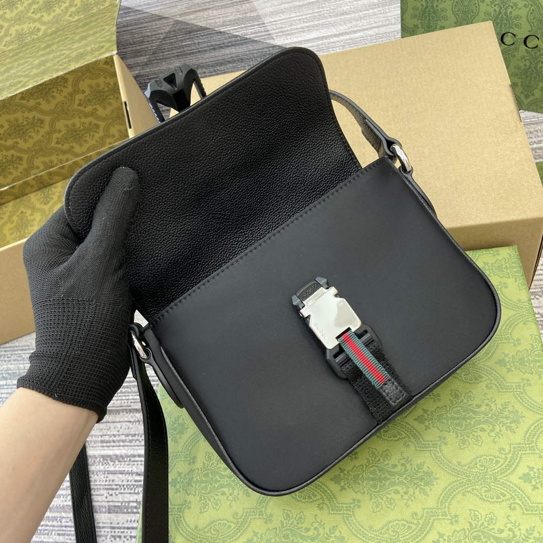 Gucci 802100 Mini GG Crossbody Bag Black - Default Title - View 7
