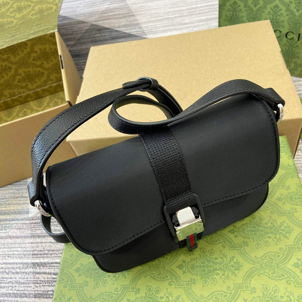 Gucci 802100 Mini GG Crossbody Bag Black
