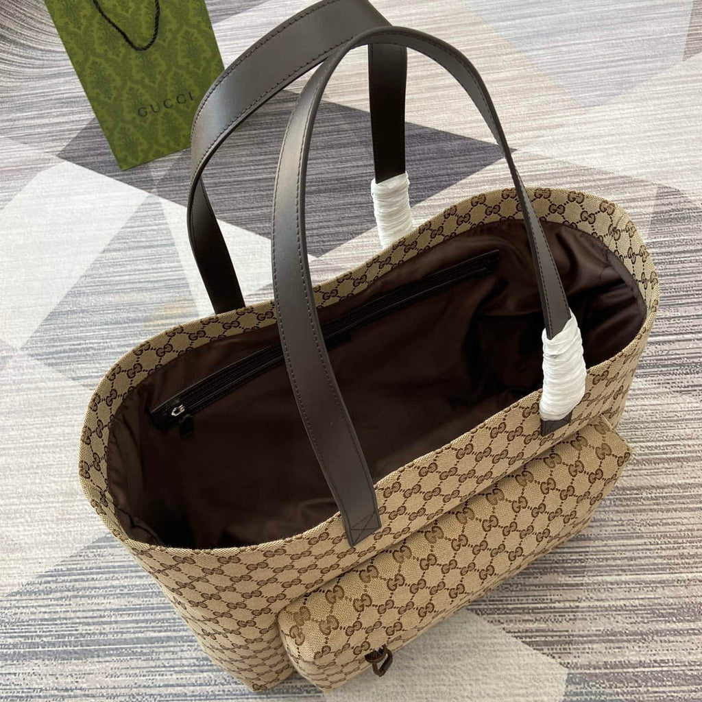 Gucci 802166 Large GG Tote Bag Brown