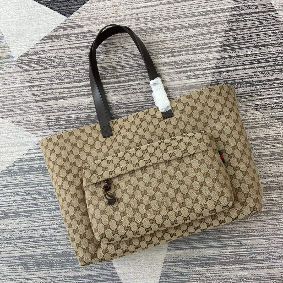 Gucci 802166 Large GG Tote Bag Brown