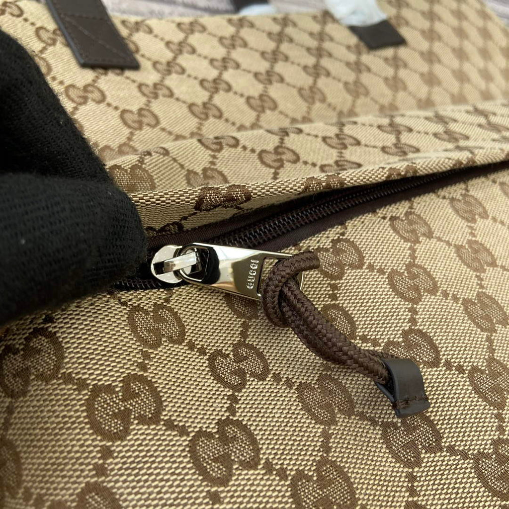 Gucci 802166 Large GG Tote Bag Brown