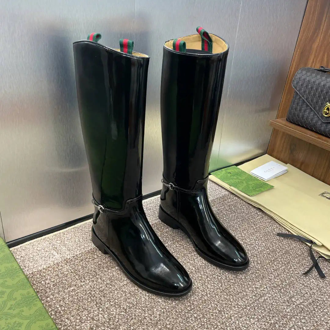 Gucci 805312 Women Boots with slim Horsebit  G77385