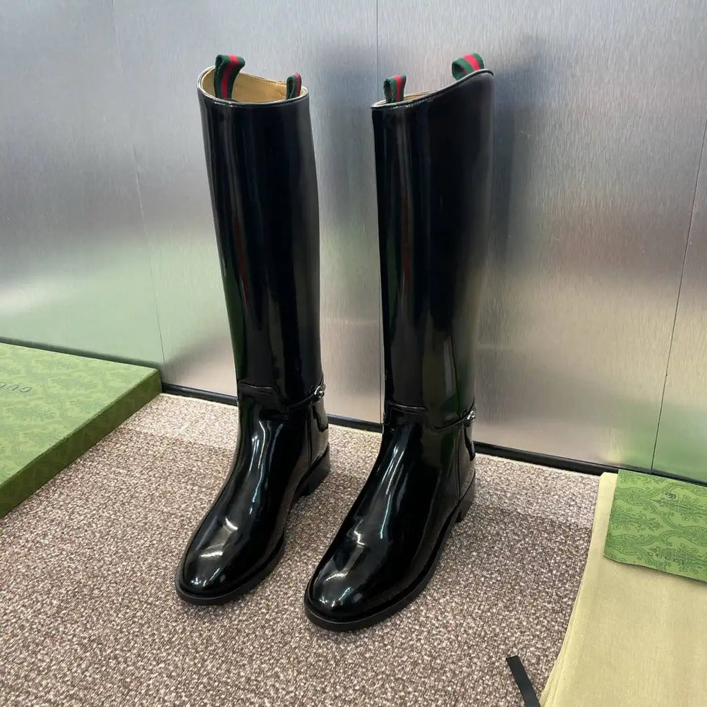 Gucci 805312 Women Boots with slim Horsebit  G77385