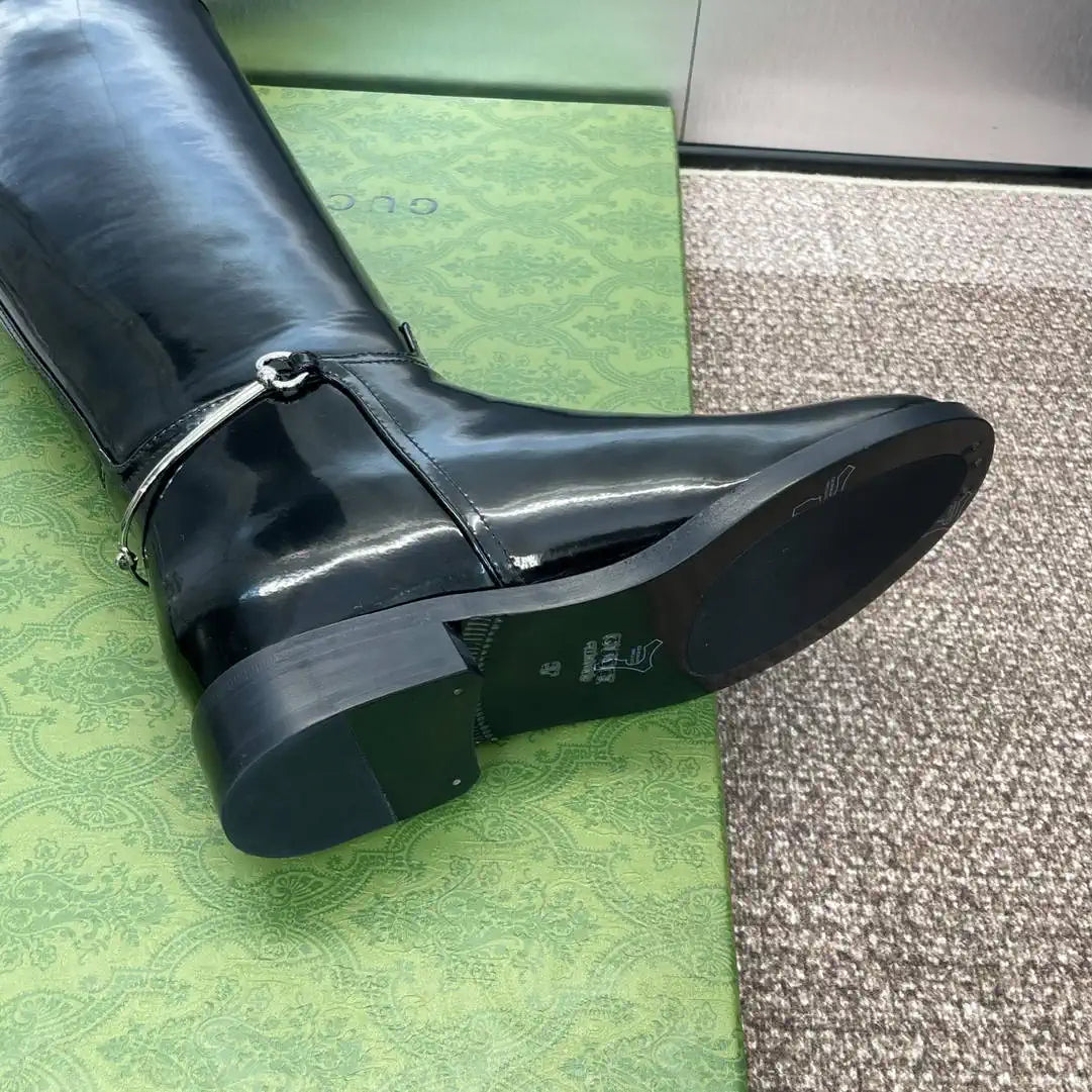 Gucci 805312 Women Boots with slim Horsebit  G77385