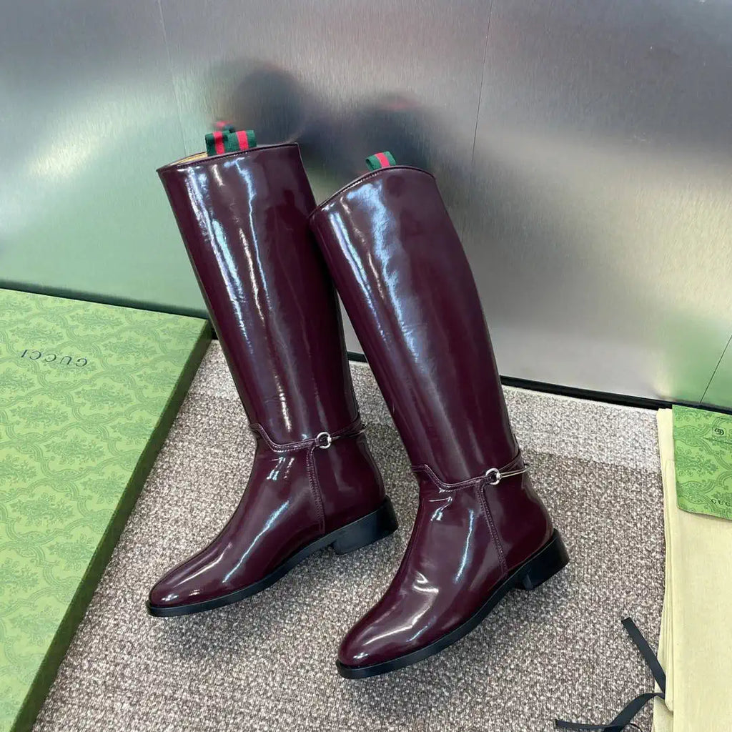 Gucci 805312 Women Boots with slim Horsebit  G77386