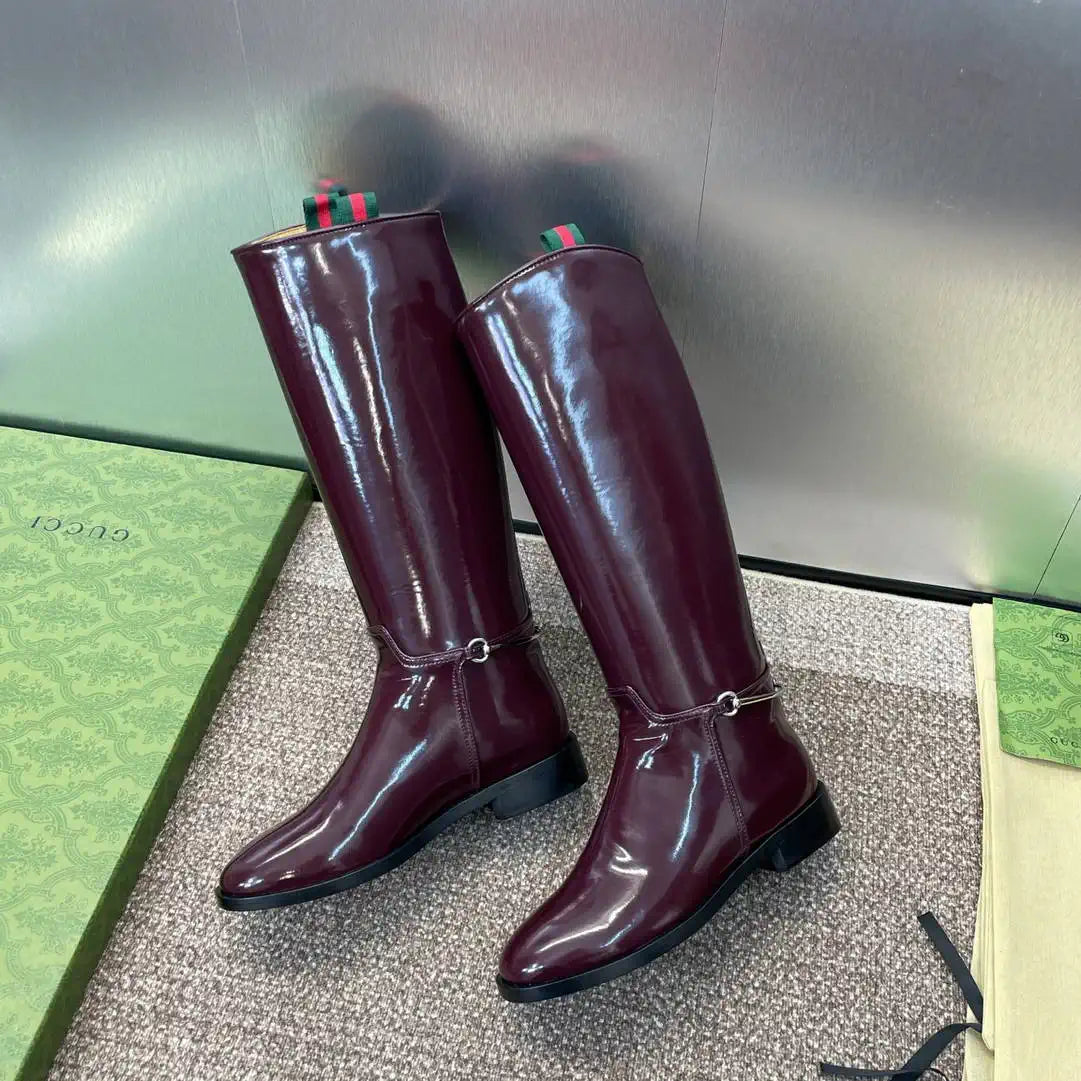 Gucci 805312 Women Boots with slim Horsebit  G77386