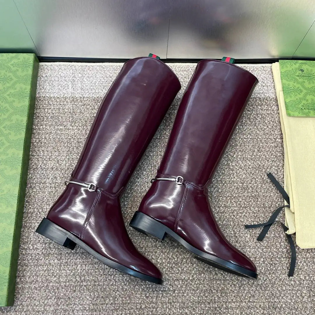 Gucci 805312 Women Boots with slim Horsebit  G77386