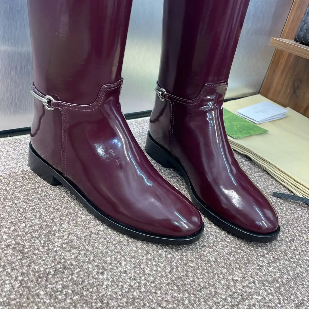 Gucci 805312 Women Boots with slim Horsebit  G77386