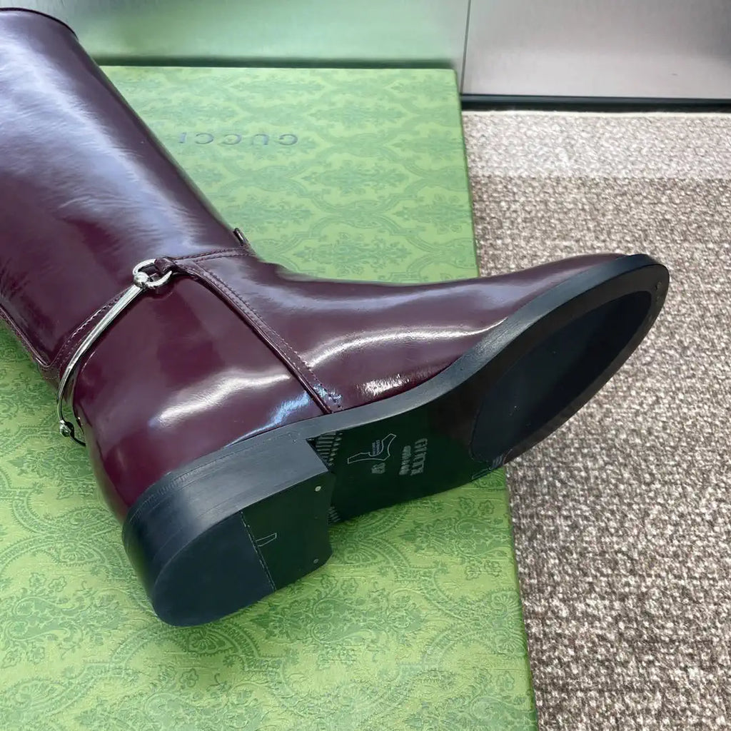 Gucci 805312 Women Boots with slim Horsebit  G77386