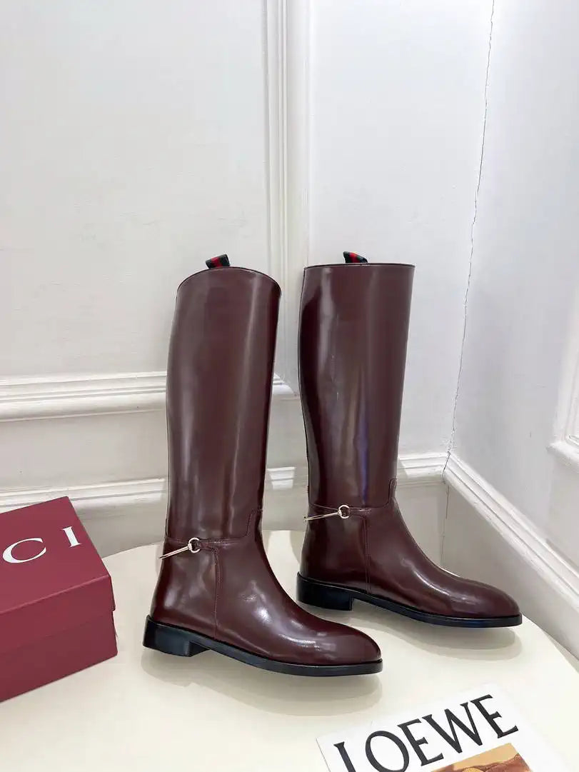 Gucci 805312 Women Boots with slim Horsebit  G77389