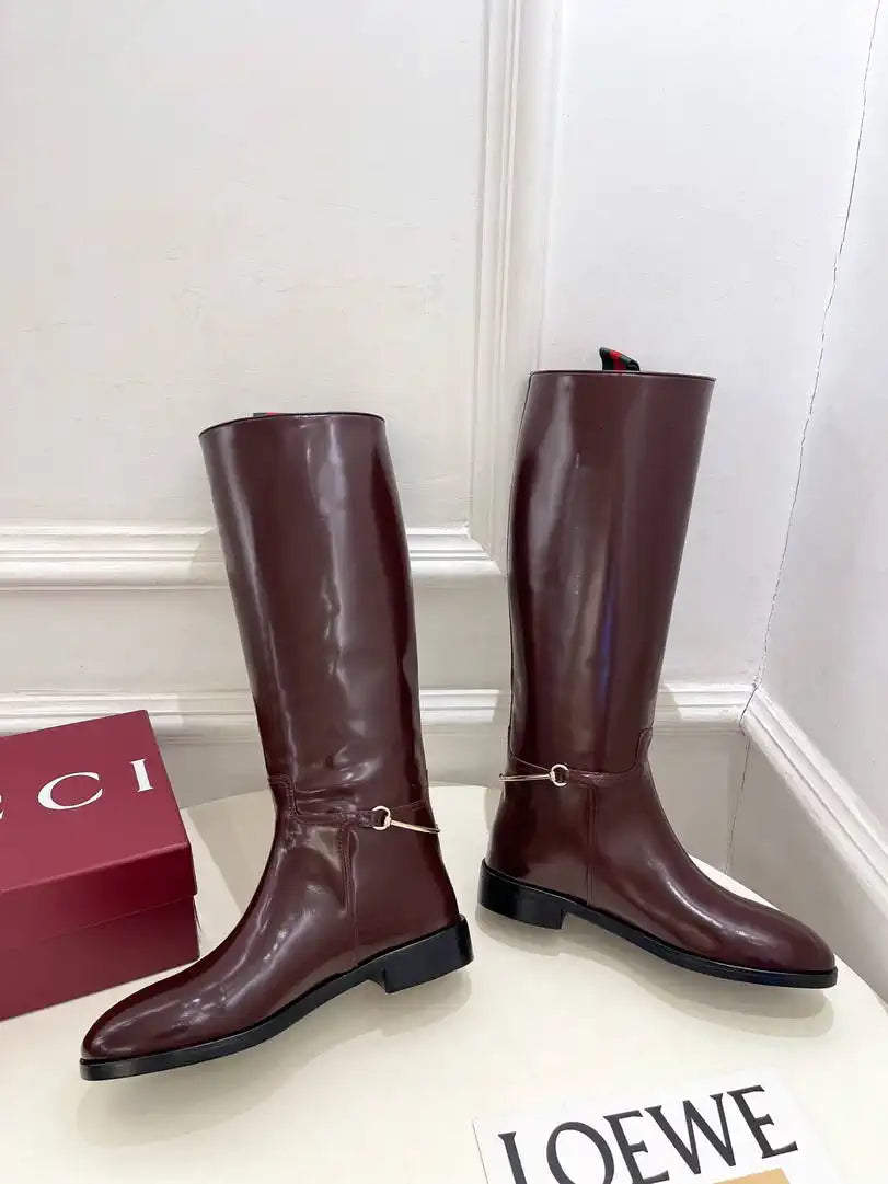 Gucci 805312 Women Boots with slim Horsebit  G77389