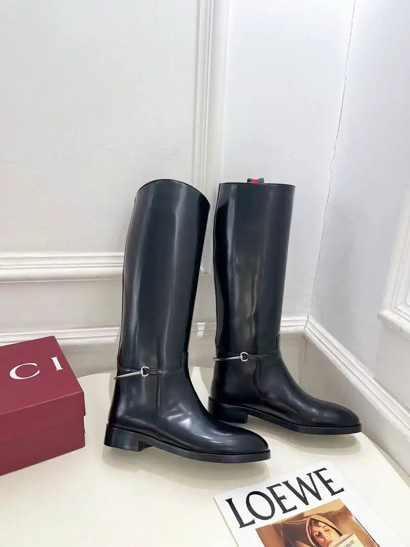 Gucci 805312 Women Boots with slim Horsebit  G77390