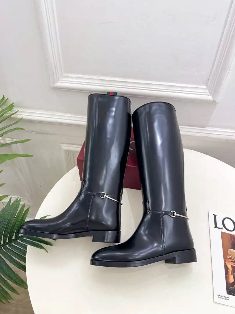 Gucci 805312 Women Boots with slim Horsebit  G77390