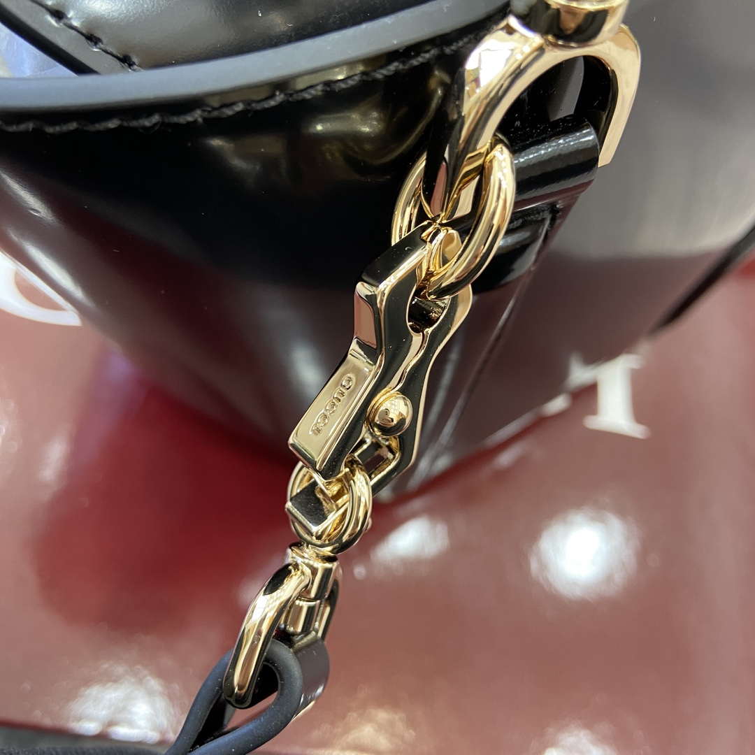 Gucci 805832 Mini Bamboo Top Handle Tote Bag Black