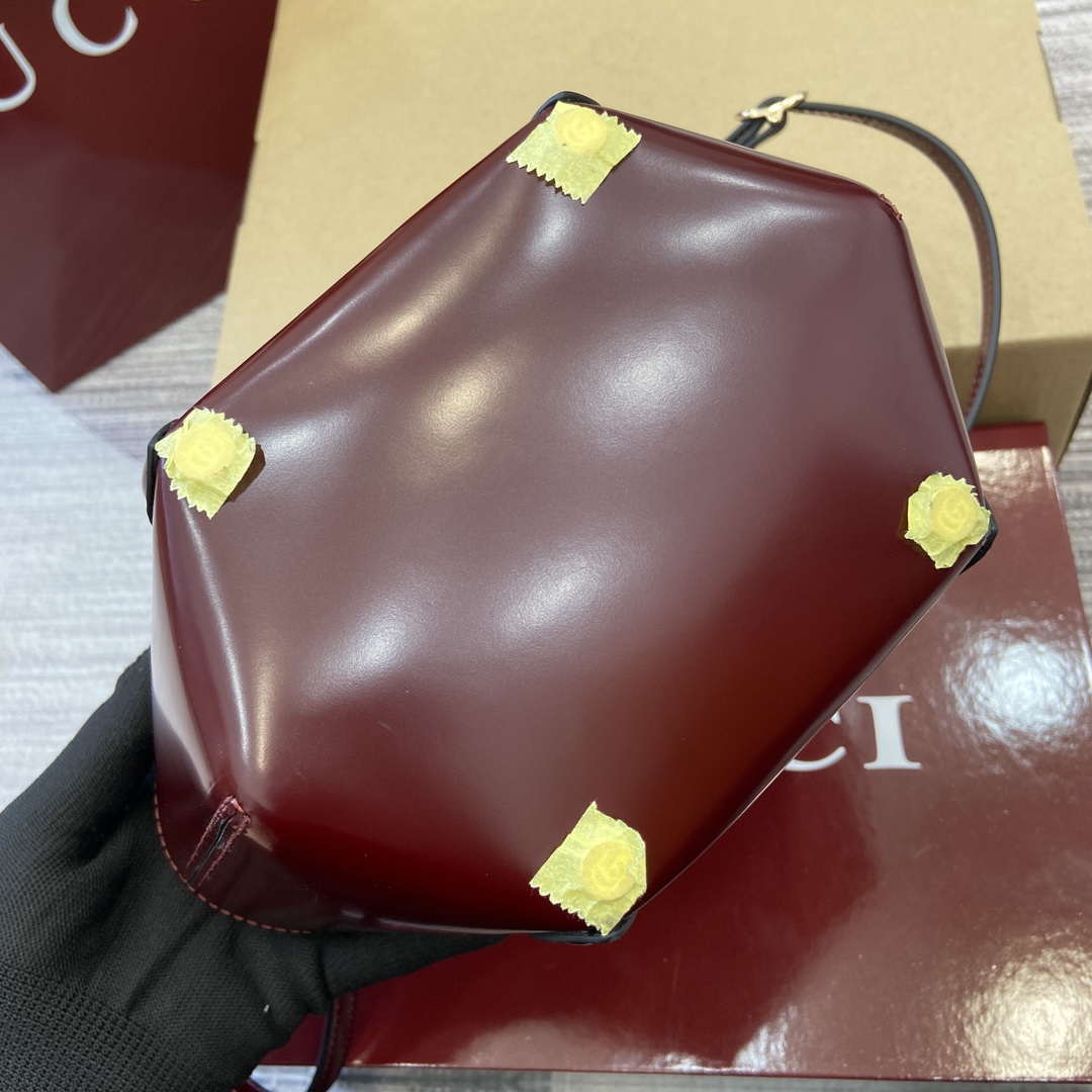 Gucci 805832 Mini Bamboo Top Handle Tote Bag Wine red