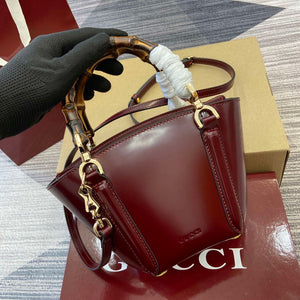 Gucci 805832 Mini Bamboo Top Handle Tote Bag Wine red - Default Title - View 5
