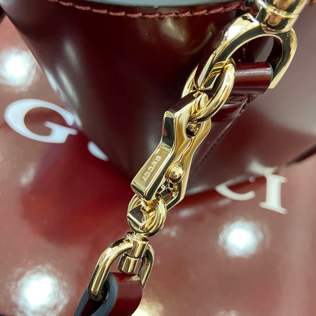 Gucci 805832 Mini Bamboo Top Handle Tote Bag Wine red