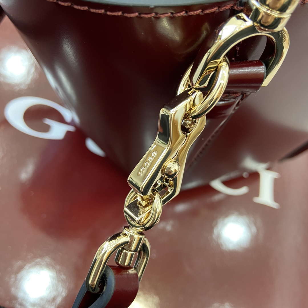 Gucci 805832 Mini Bamboo Top Handle Tote Bag Wine red