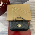 Gucci 806017 GG Milano Mini Top Handle Bag Black GG puffy leather - Default Title - View 1