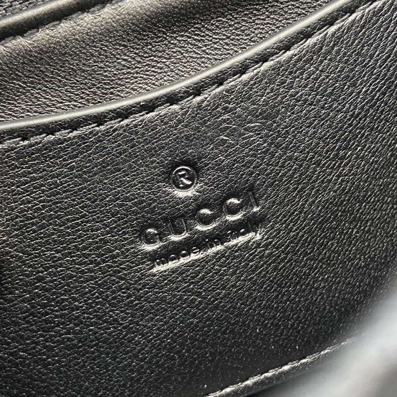 Gucci 806017 GG Milano Mini Top Handle Bag Black GG puffy leather