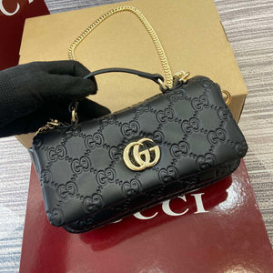 Gucci 806017 GG Milano Mini Top Handle Bag Black GG puffy leather - Default Title - View 5