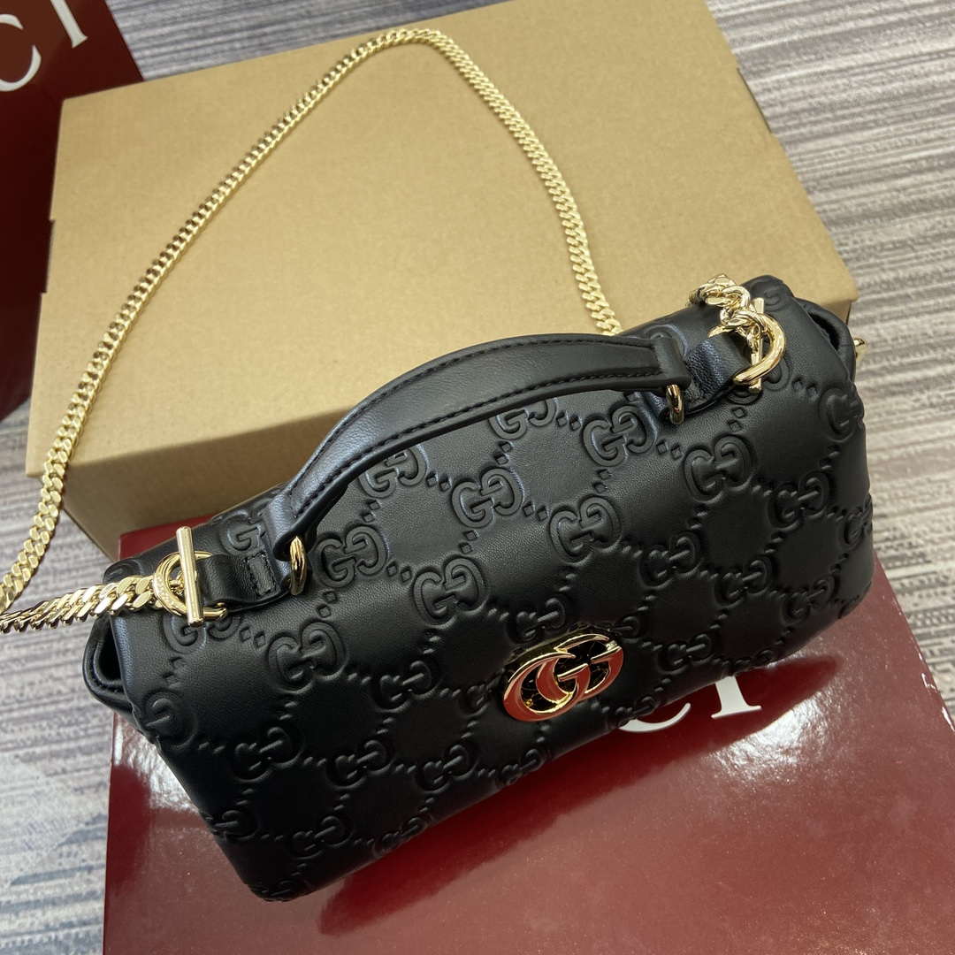 Gucci 806017 GG Milano Mini Top Handle Bag Black GG puffy leather - Default Title - View 6