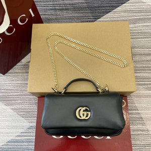 Gucci 806017 GG Milano Mini Top Handle Bag Black puffy leather - Default Title - View 1