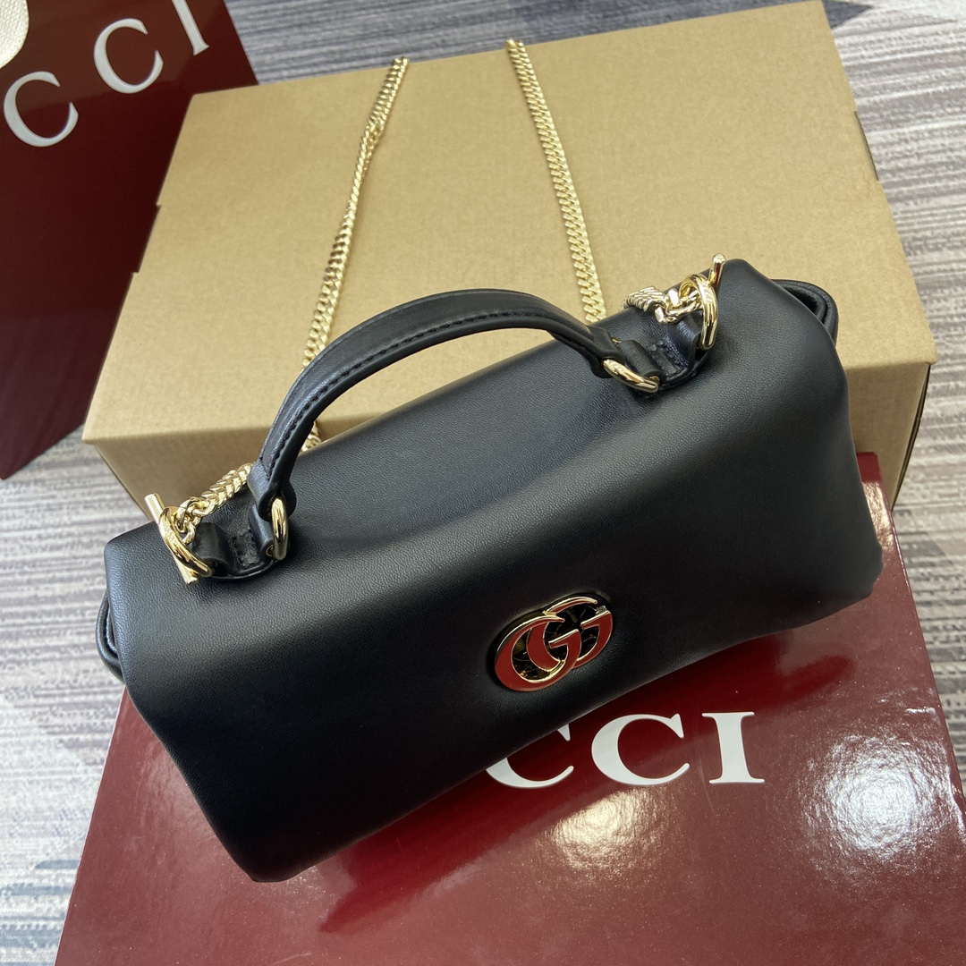 Gucci 806017 GG Milano Mini Top Handle Bag Black puffy leather - Default Title - View 10